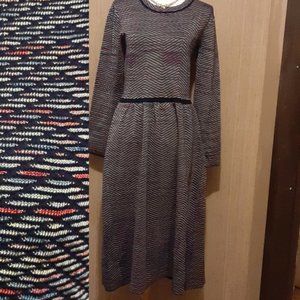 Knit colorful waisted dress by Royal sz S & L NWT